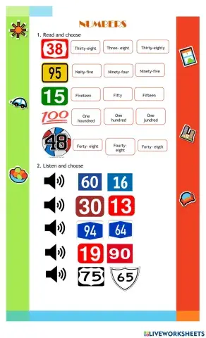 Numbers from 1-100 practice