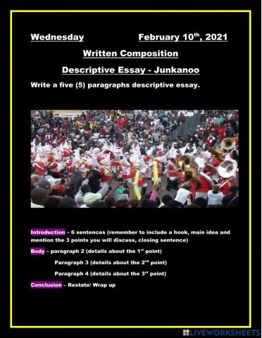 Junkanoo Descriptive Essay