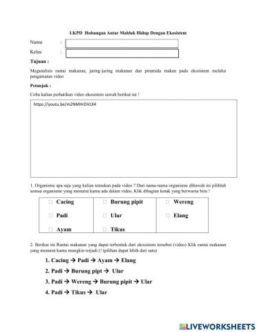 Interaksi Dalam Ekosiste melalui Peristiwa Makan dan dimakan