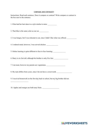 Compare and Contrast