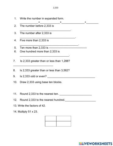 Number of the Day 2,333