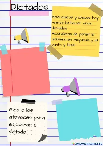 Dictados del uso de las letras ll e y