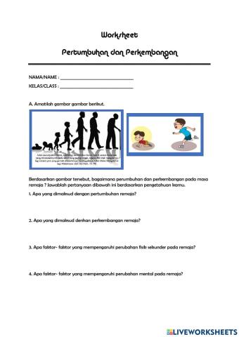 Pertumbuhan dan perkembangan