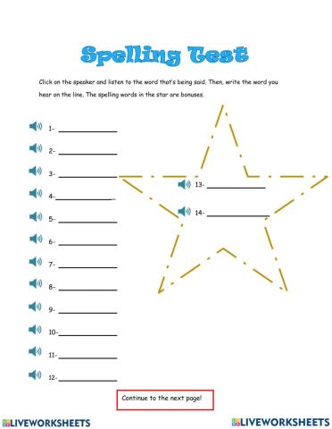 Spelling Test HMH module 6 week 3