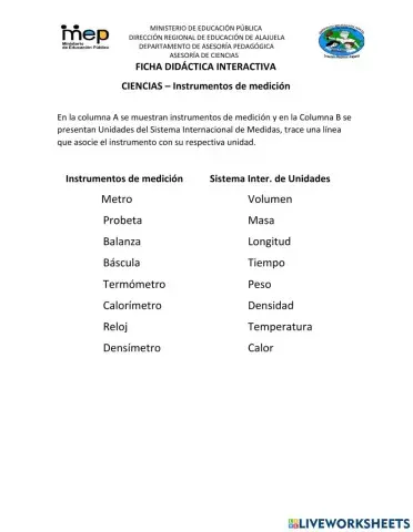 Ciencias, Instrumentos de medición
