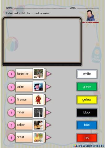 English Year 1 Colours