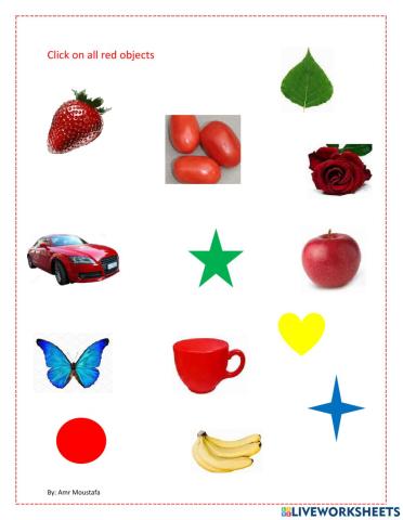 Click on all red objects