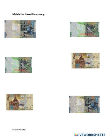 Match the kuwaiti currency