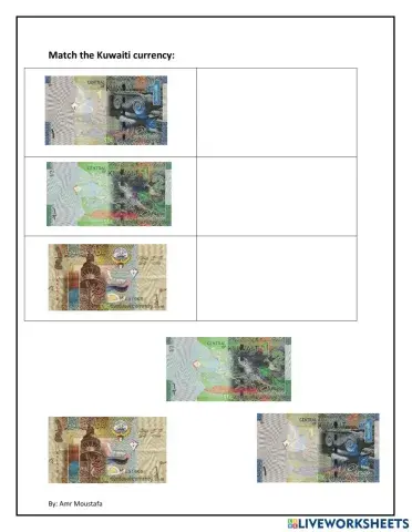 Match the kuwaiti currency