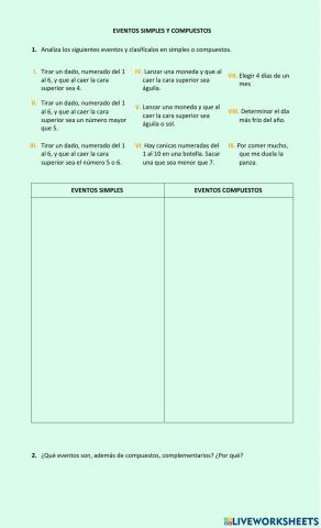 Eventos simples y compuestos