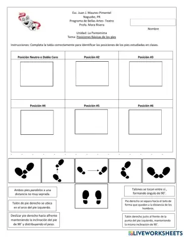 Posiciones de los Pies en la Pantomima
