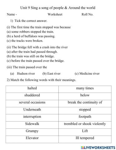 Unit 9 - Around the world