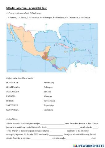 Střední Amerika - pevninská část