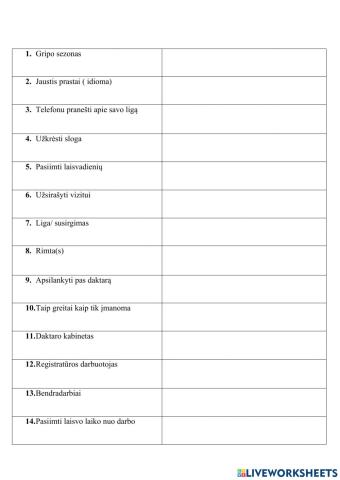 Visit to doctor cloze 1