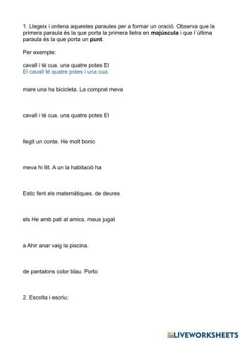 Llenguatge ordenar paruales i dictat 3r-1