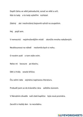 čárka ve větě jednoduché 5