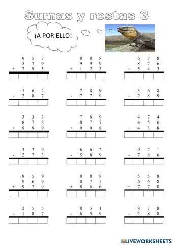 Sumas y restas con llevadas