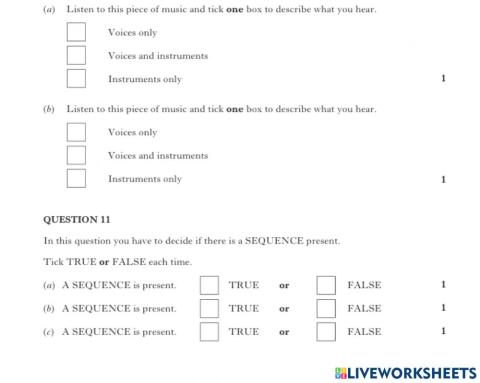 National 5 Practise Questions VOCAL MUSIC 3