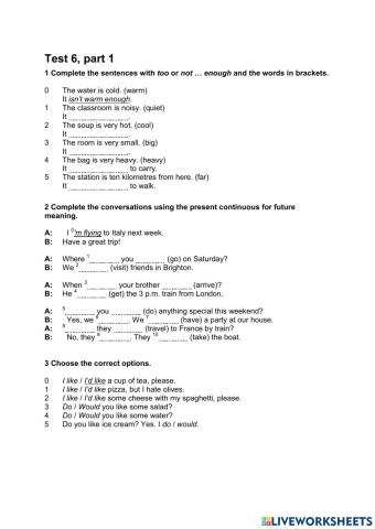 Test 6, part 1, Grade 6