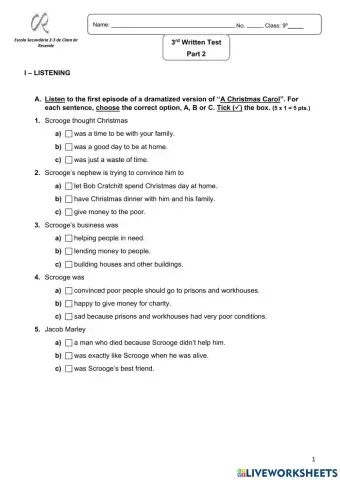 Listening -a christmas carol-