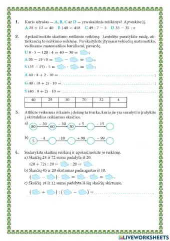 Reiškiniai ir lygtys