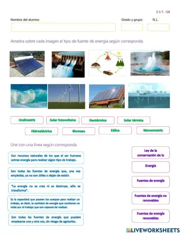 Fuentes y tipos de energía