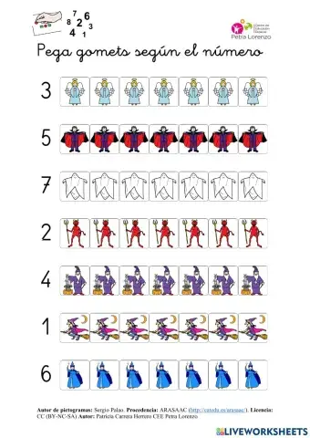 SA Carnaval. Seleccionar según número