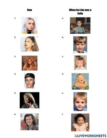 Match the Adult Celebrity with the Baby