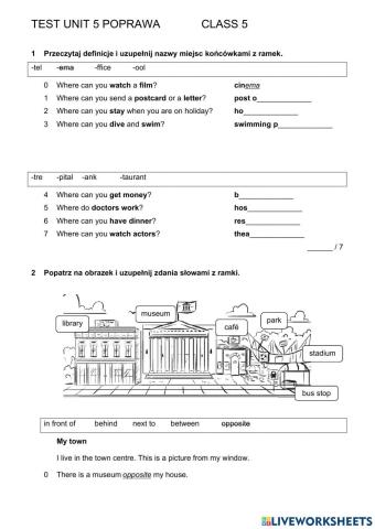 Test unit 5  Class 5 POPRAWA
