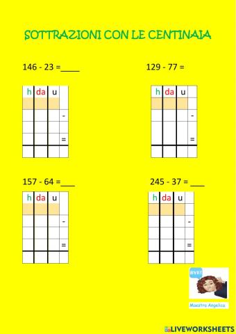 Sottrazioni con il 100