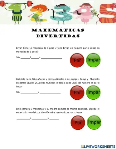 Números pares e impares, unidades y decenas