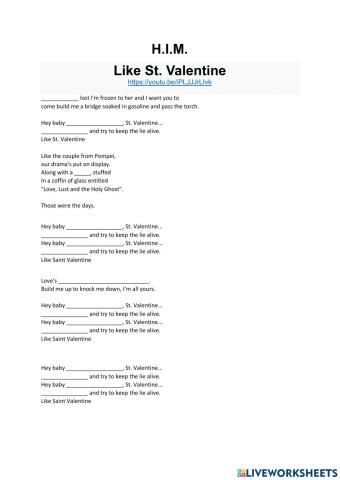 HIM - Like St. Valentine