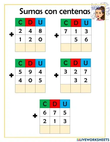 Sumas de tres cifras
