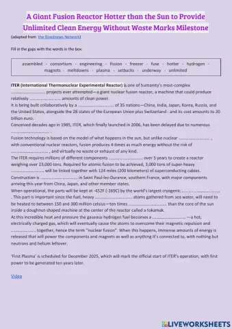 Iter - International Thermonuclear Experimental Reactor