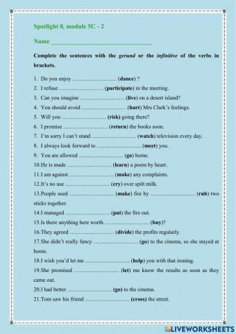 Spotlight 8, Module 5C-2.