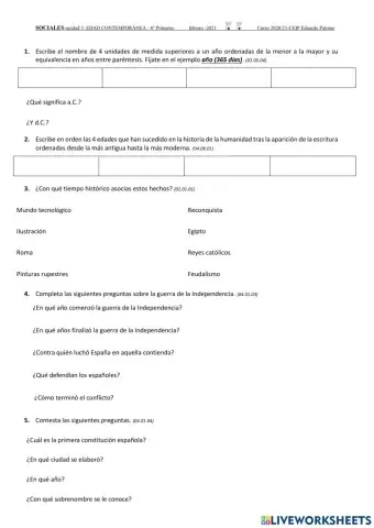 Principios de la Edad Contemporánea