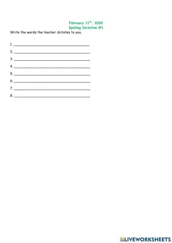 Spelling Dictation -1