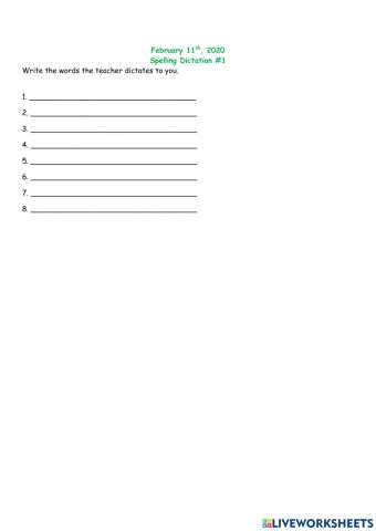 Spelling Dictation -1