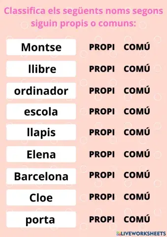 Noms propis i comuns Part2