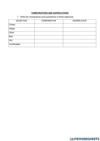 Comparative and Superlative