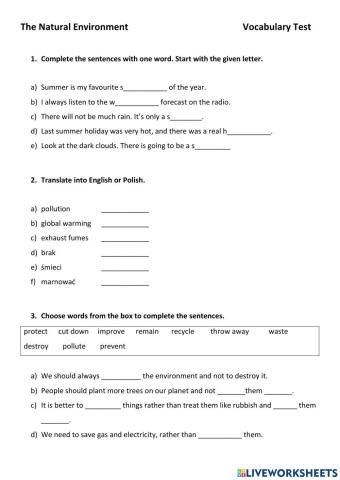 The natural environment