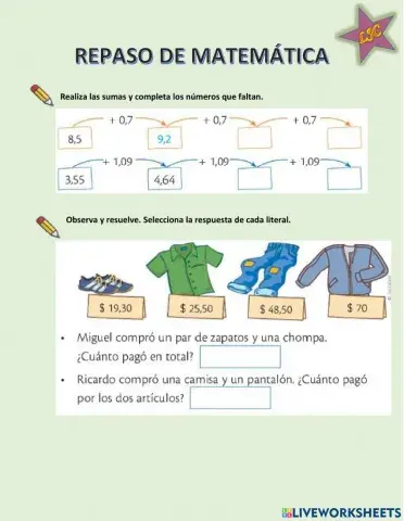 Repaso de matemática 5to