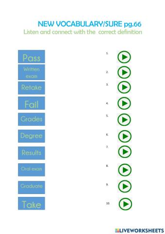 Vocabulary about studying