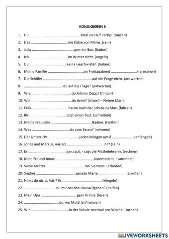 Konjugieren im Präsens