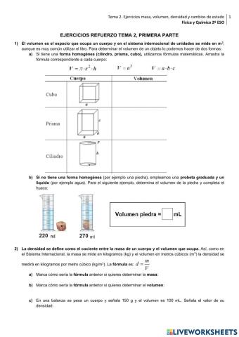 Propiedades de la materia y cambios de estado