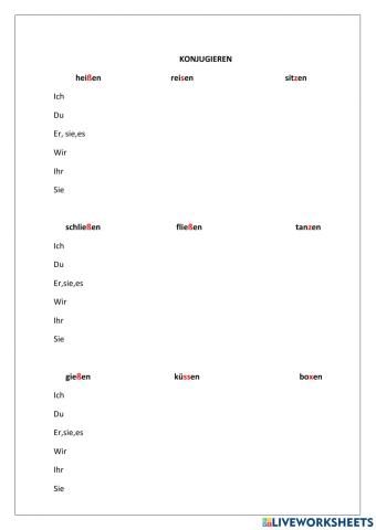 Konjugieren im Präsens