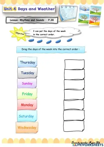 We Can2 U4 L2 : I can put the days of the week in the correct order.