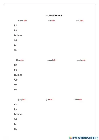 Konjugieren im Präsens