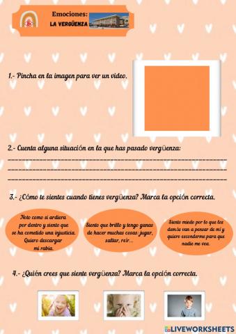 1º Ciclo. Emociones. Vergüenza.