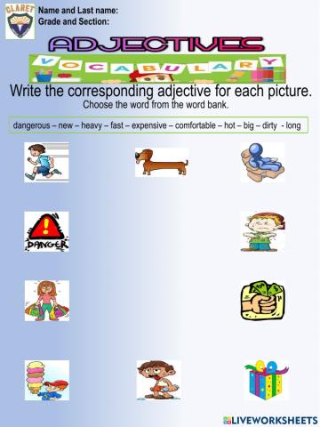 3rd. grade. Vocabulary Unit 7. Pract. Act.